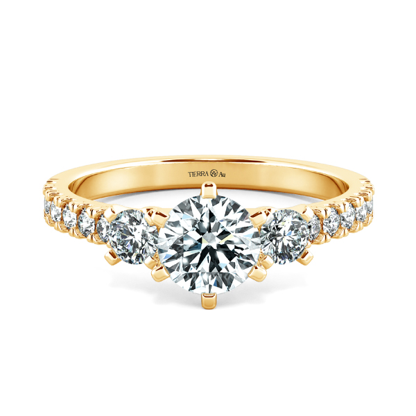 Nhẫn đính hôn Threestone đai tấm NCH3201 1